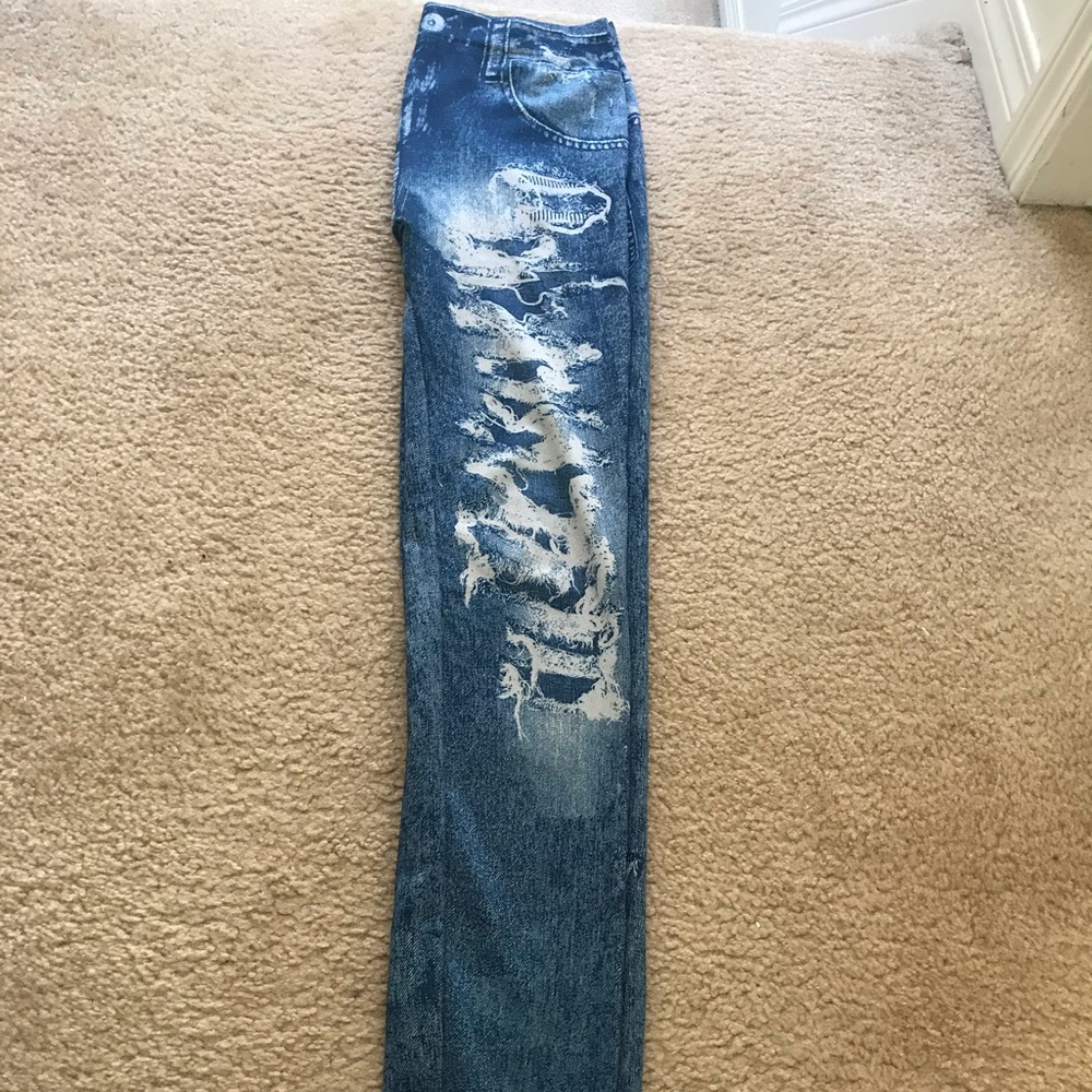 Fake ripped leggings